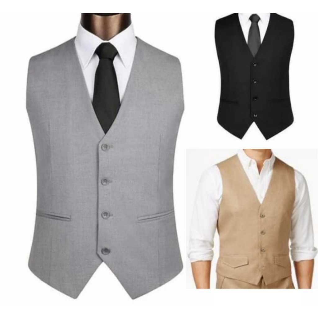 Iqmu Fashion - Rompi Pria Slimfit Rompi Jas Formal Dalaman Jas Pria