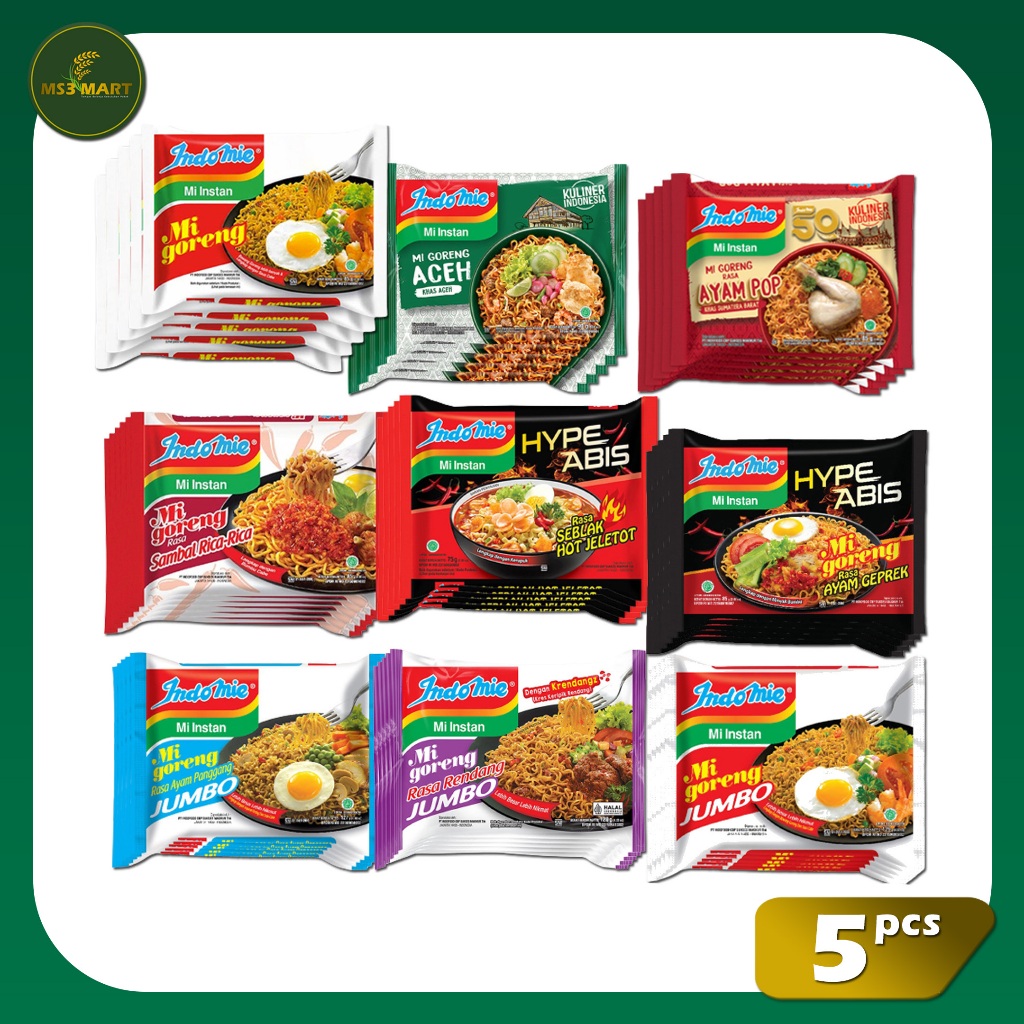 

Indomie All Varian Semua Rasa Goreng Kuah Jumbo 5 Pcs | MS3 Mart