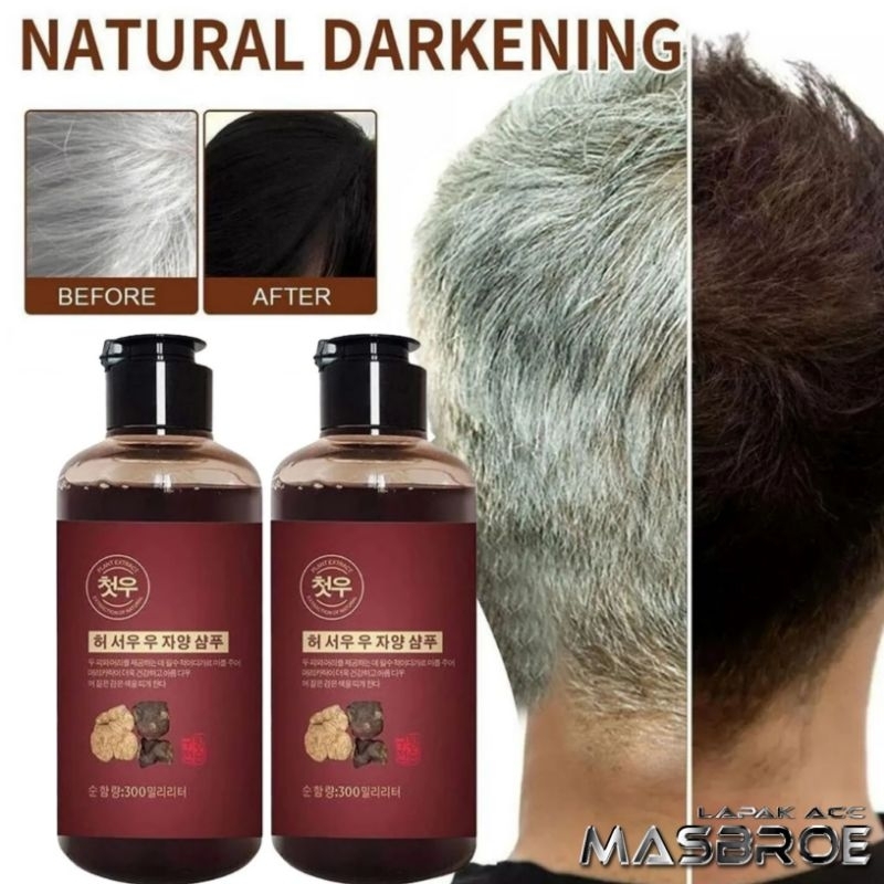 Shampo Penghitam Rambut Uban Permanen Nan Mei Ginseng China Alami Menghitamkan Rambut Permanen