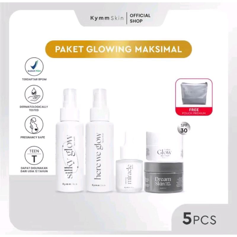 Paket Lengkap Skincare Glowing Premium Kymm Skin 5in1