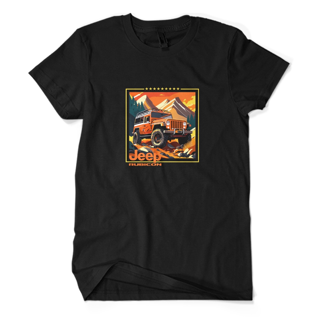 Kaos Distro Premium JEEP RUBICON - Baju Hobi Otomotif Mobil Adventure Offroad Off Road Unisex Dewasa