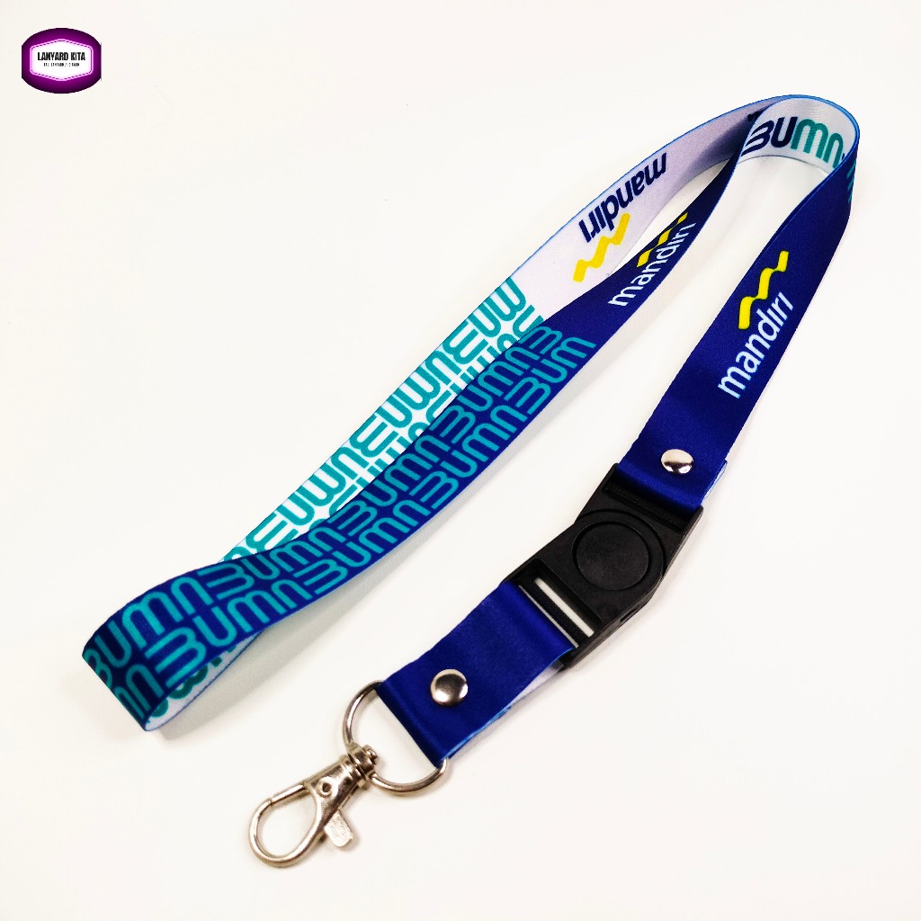 

MANDIRI TALI LANYARD GANTUNGAN ID CARD PRINTING 2 CM BAHAN TISSUE READY STOK