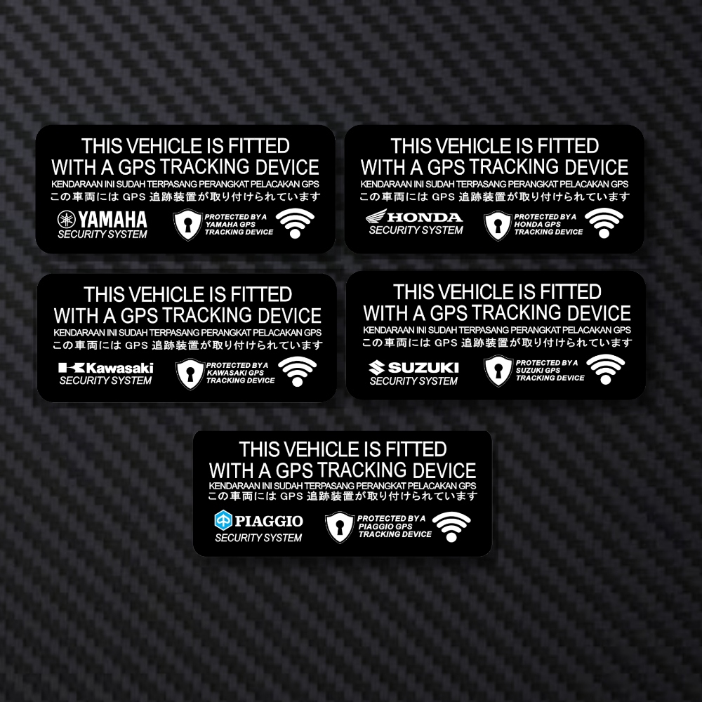 Sticker GPS Warning Untuk Motor dan Mobil Print Cut