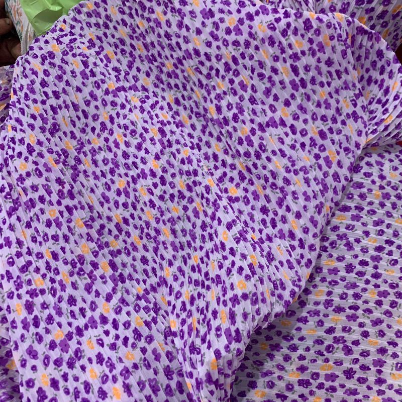 Kain Plisket Premium - Kain Rok Plisket Bunga | Harga Per Setengah Meter