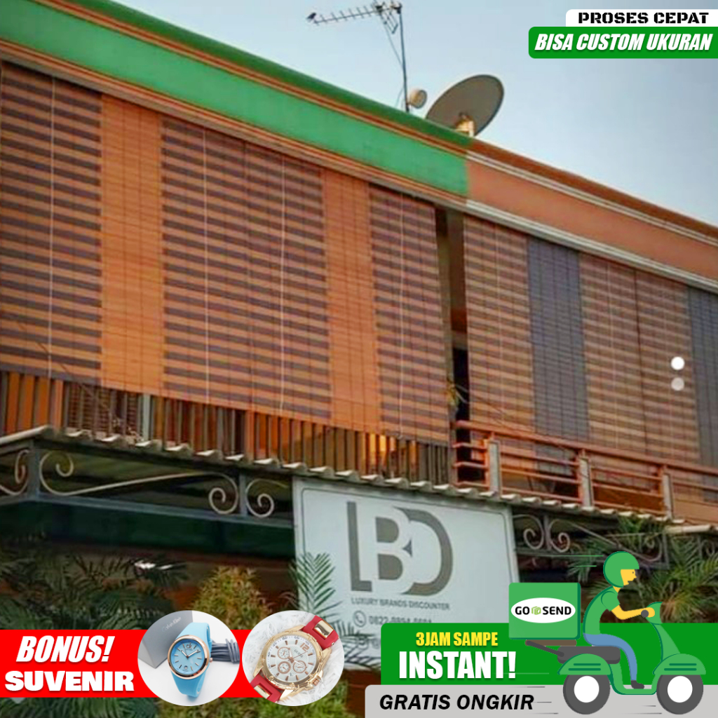 Kerai tirai outdoor krei bahan kayu ramin krey indoor HARGA PERMETER Model SESUAI PESANAN BONUS Suve