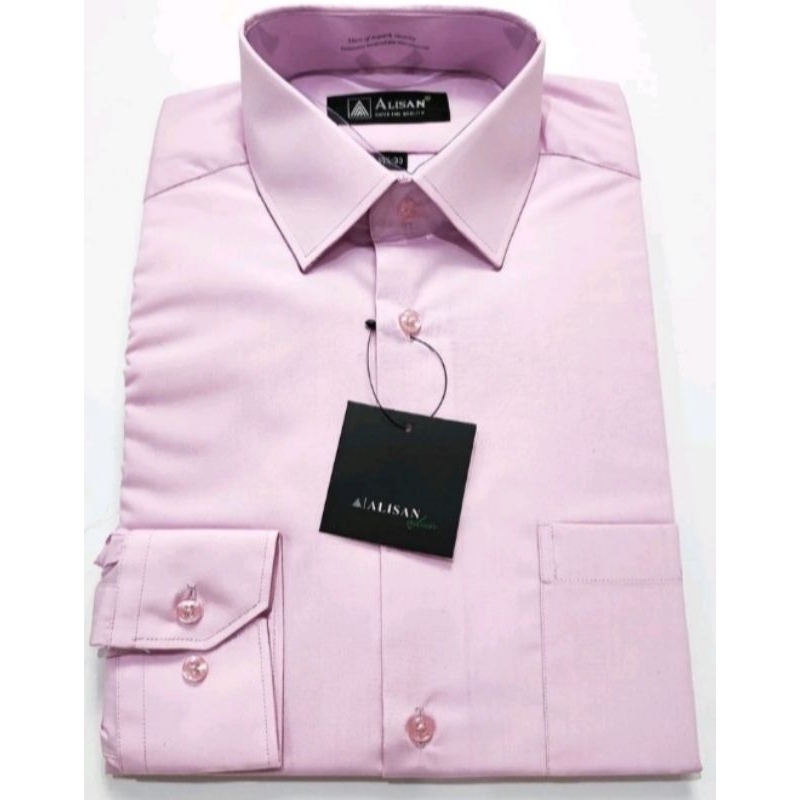 Alisan Kemeja Polos Lengan Panjang Reguler Lilac