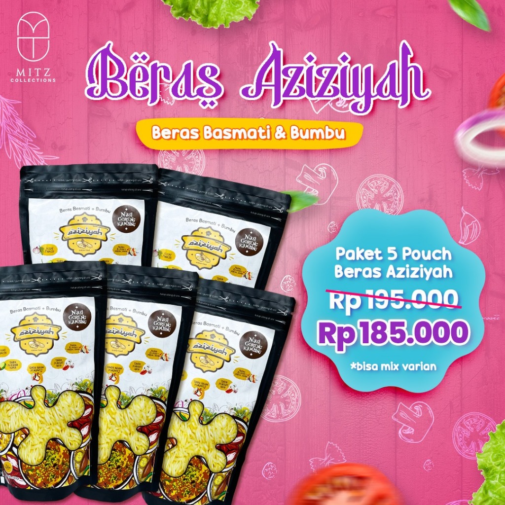 

Paket PREMIUM 5 Pouch Nasi Kebuli Briyani Mandhi Kabsah Bukhori 300gr Beras Basmati Bumbu Instan Biryani PORSI Jumbo per pack untuk 5 orang Beras Mandi Instan Biryani Bukhori Kabsah Kebuli Mandhi Briyani beriyani khabsah arab