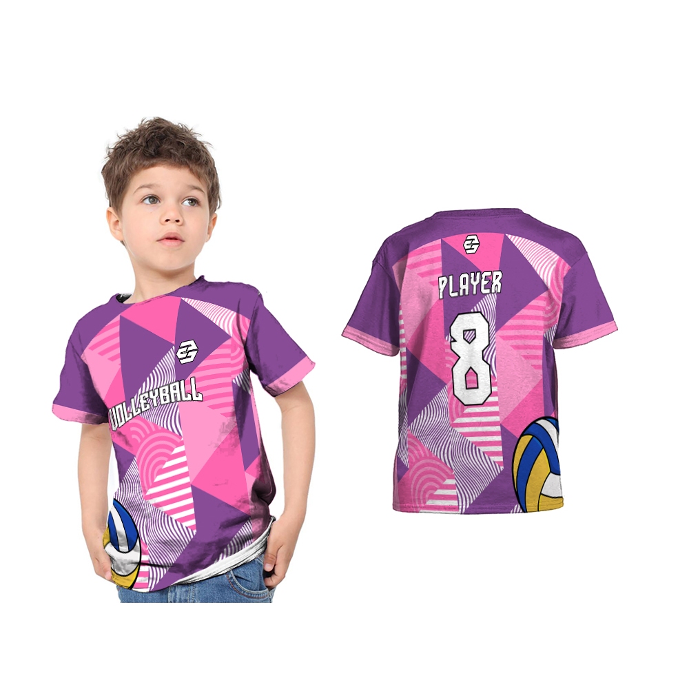 Baju Kaos Tshirt Jersey Anak Voli Volleyball 2024 Art 03 Full Printing Custom