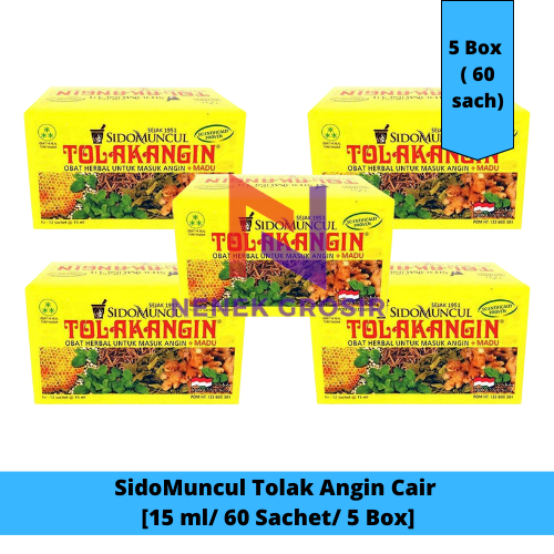

SidoMuncul Tolak Angin Cair 15 mL [60 Sachet/ 5 Box]
