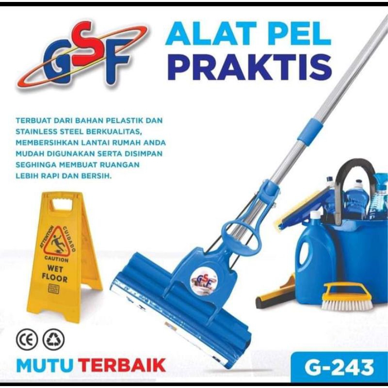 MOP Pel Lantai Alat Pel Busa Pengering Lantai Pel Busa Keras Otomatis Pel Sodok GSF