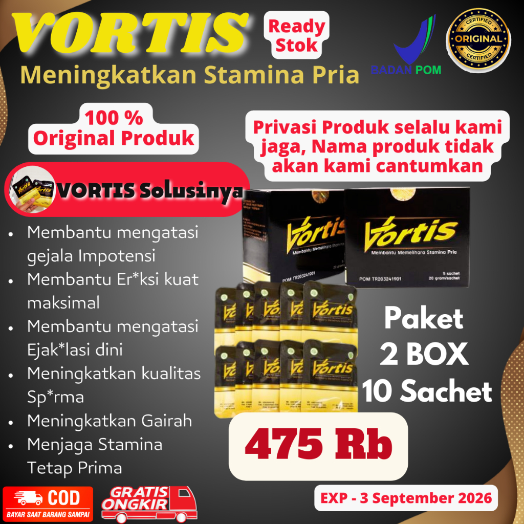 DISKON SPESIAL PAKET 10 Sachet Vortis Herbal Alami Original | Dr.Yusuf Bachmid | Vortis Perkasa