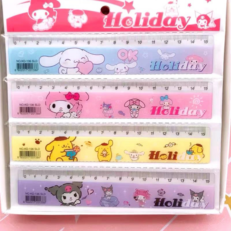 

4 PCS PENGGARIS GARISAN RULER 15CM KARAKTER SANRIO KUROMI