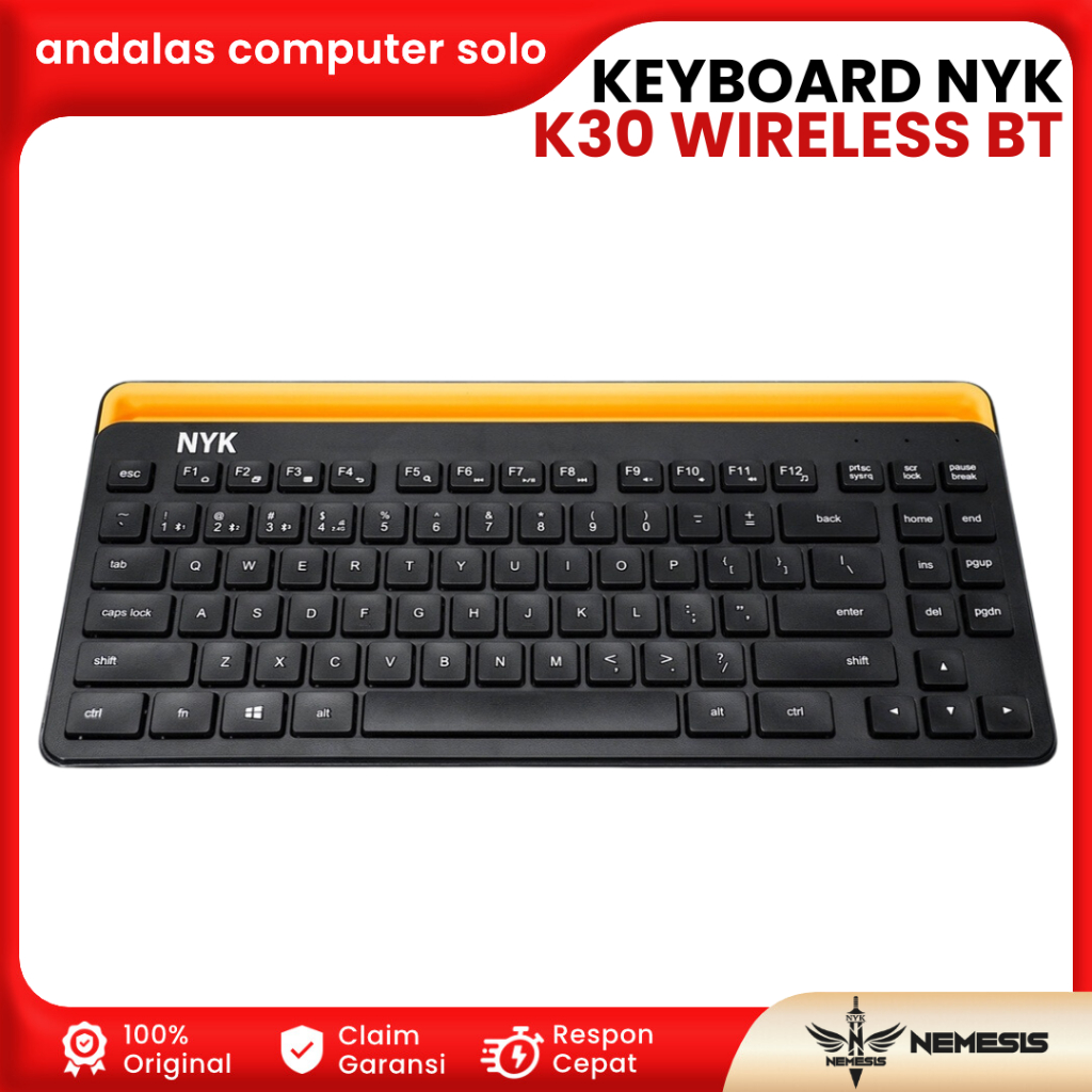 keyboard mini laptop eksternal stand holder NYK K30 dual mode Bluetooth Wireless membrane multi device
