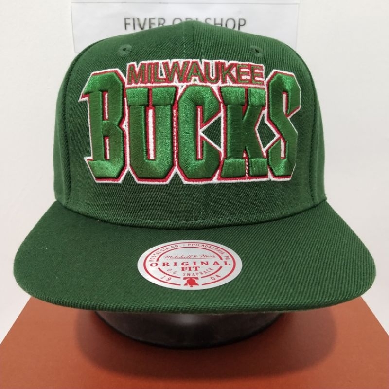 Topi Mitchell & Ness Original 100% NBA Draft Snapback HWC Milwaukee Bucks New