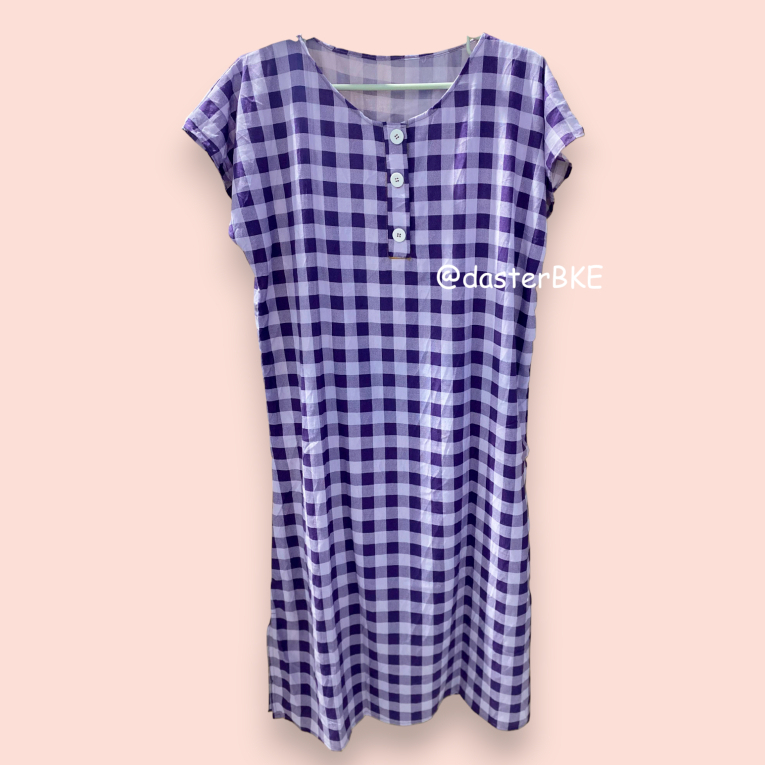 Daster BKE Ungu / Daster Kotak kotak