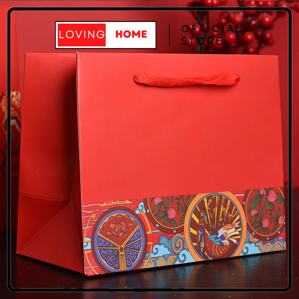 

LOVING HOME - Paper Bag Tas Hadiah Imlek Sincai Tahun Baru Cina Merah Craft Paper