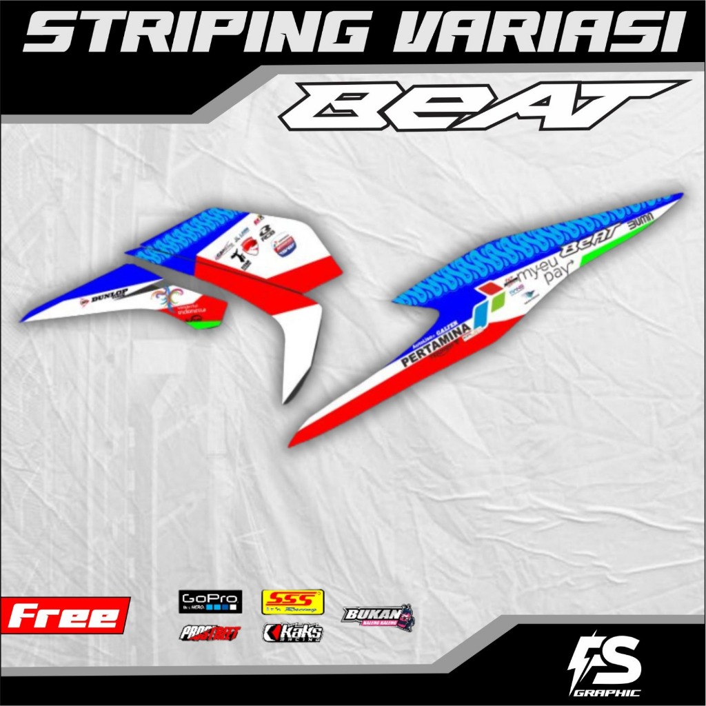 Striping Motor Beat New Esp / Street / Beat Deluxe 2020 2021 Mandalika Racing Team variasi Putih