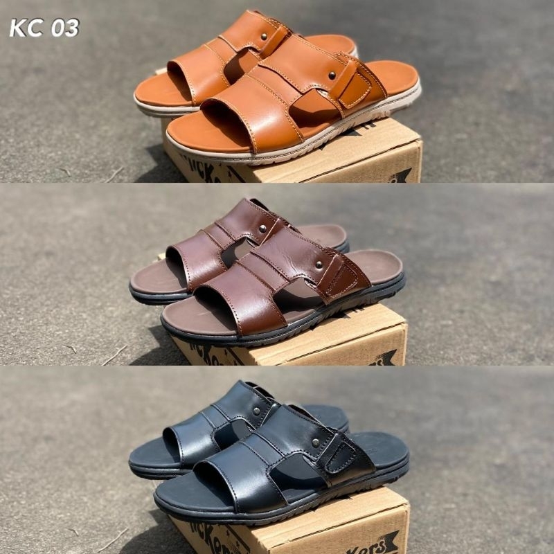 sendal slop kickers kulit asli sandal kickers pria kulit asli