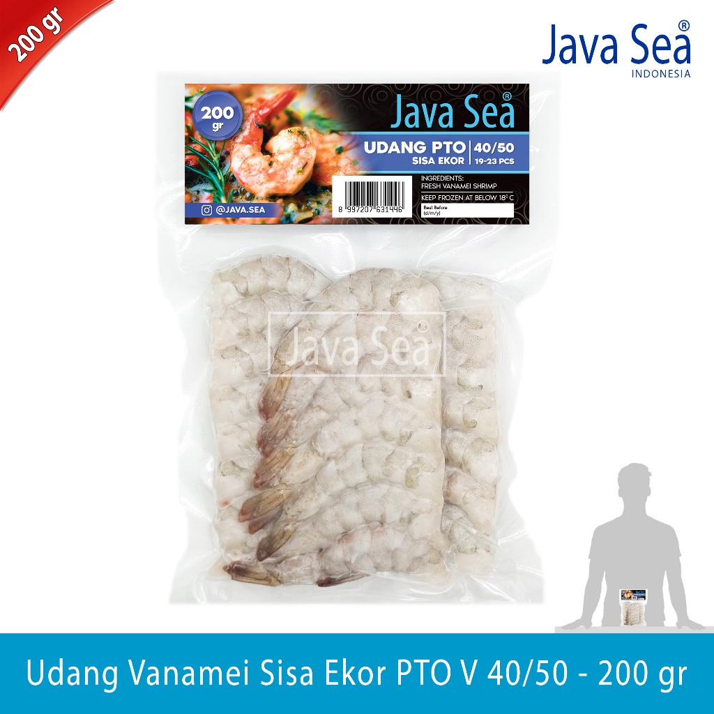 

Udang Vanamei Sisa Ekor PTO V 40/50 pack 200gr Java Sea