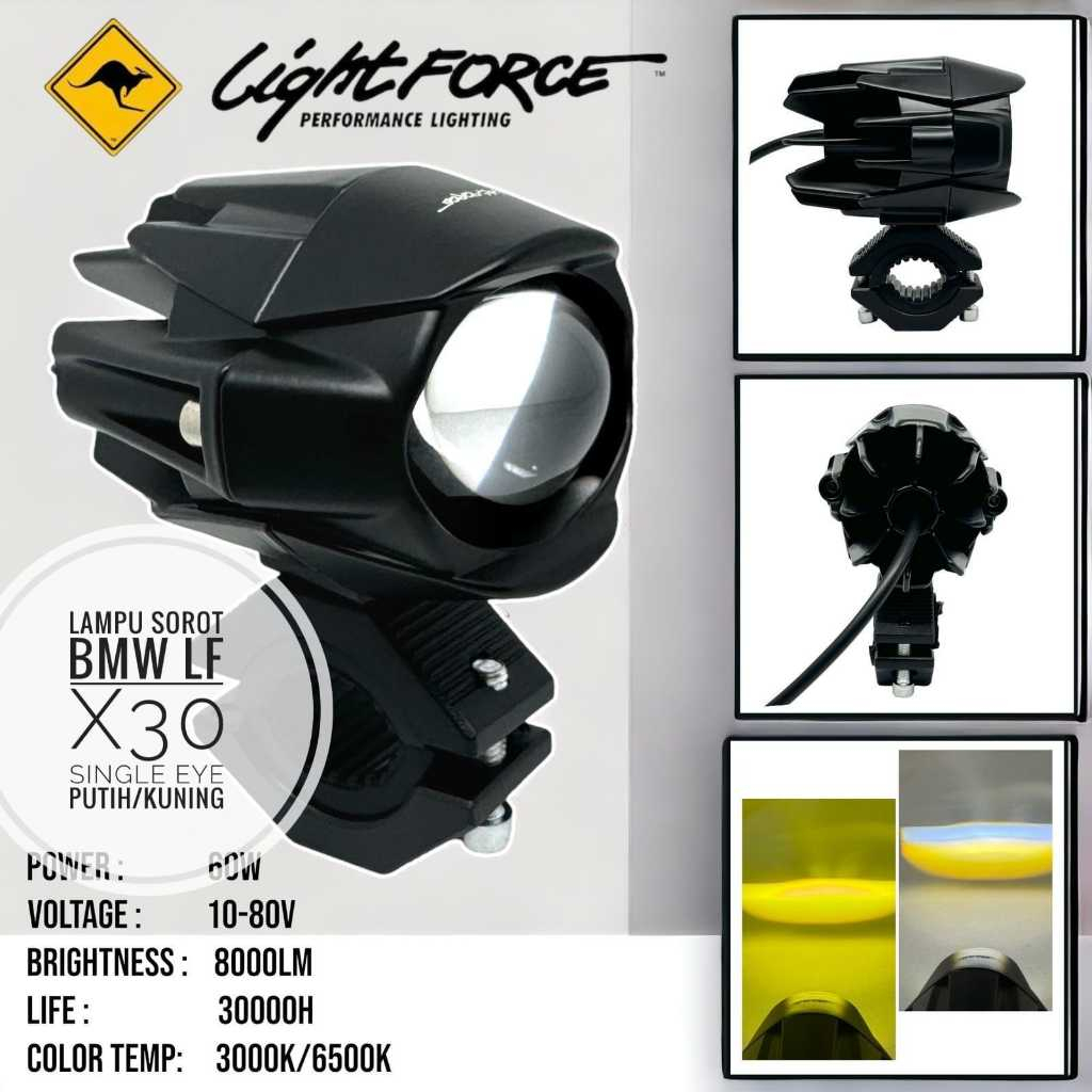Lampu Sorot BMW LF X30 Single Eye Putih Kuning