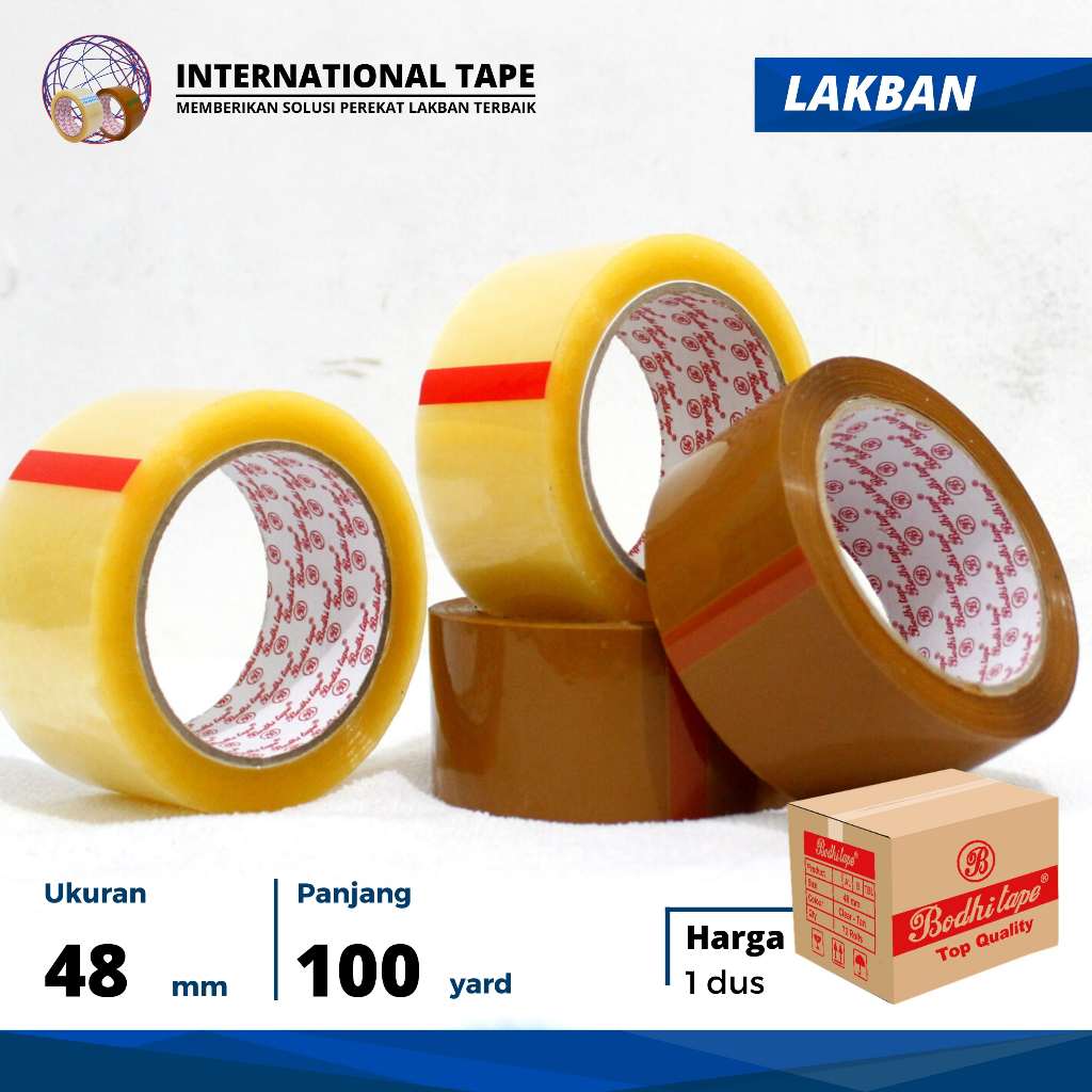 

Lakban OPP lakban BODHI " bening coklat 48mm x 100 yard TAPE "PERDUS