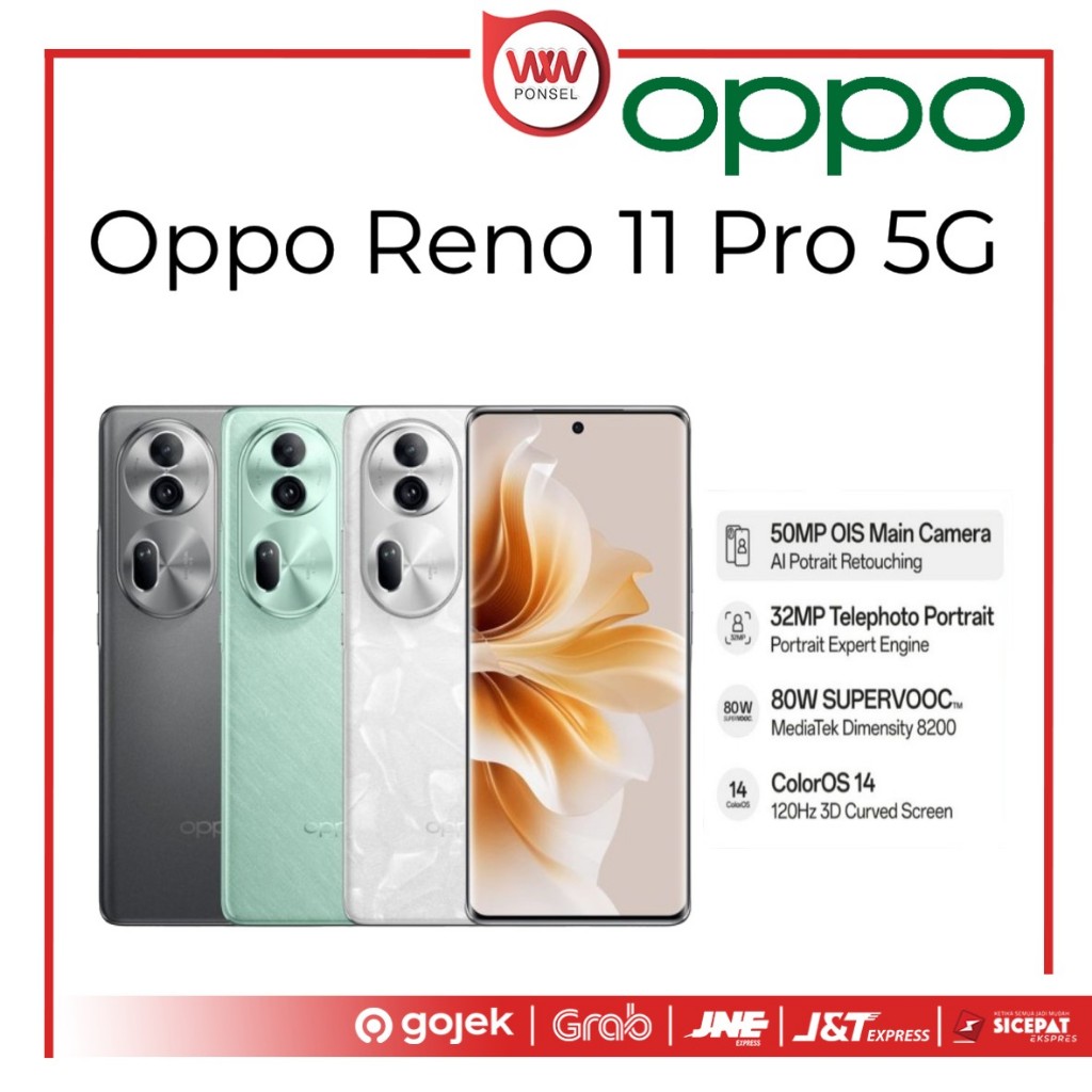 Hp Oppo Reno 11 Pro 5G Ram 12GB Internal 512GB Garansi Resmi