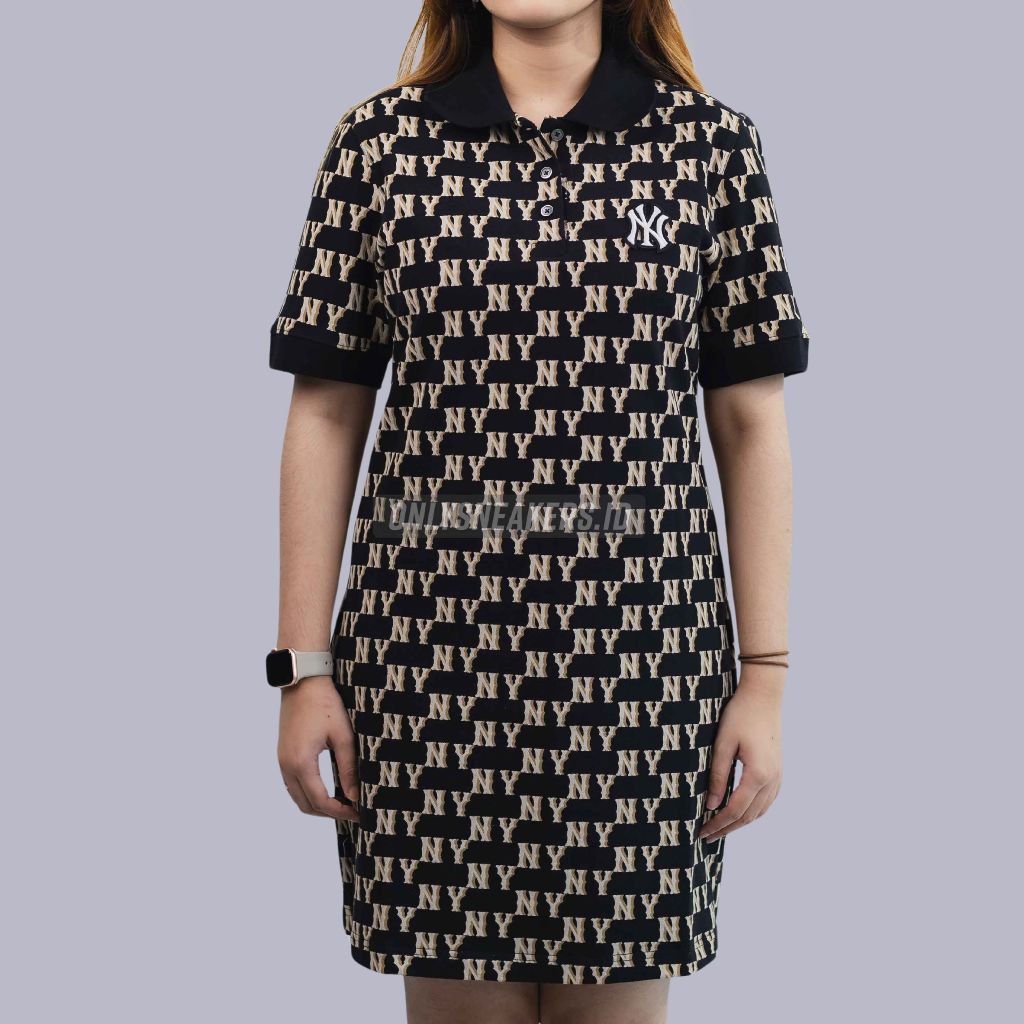 MLB NY YANKEES BROWN MONOGRAM DRESS BLACK