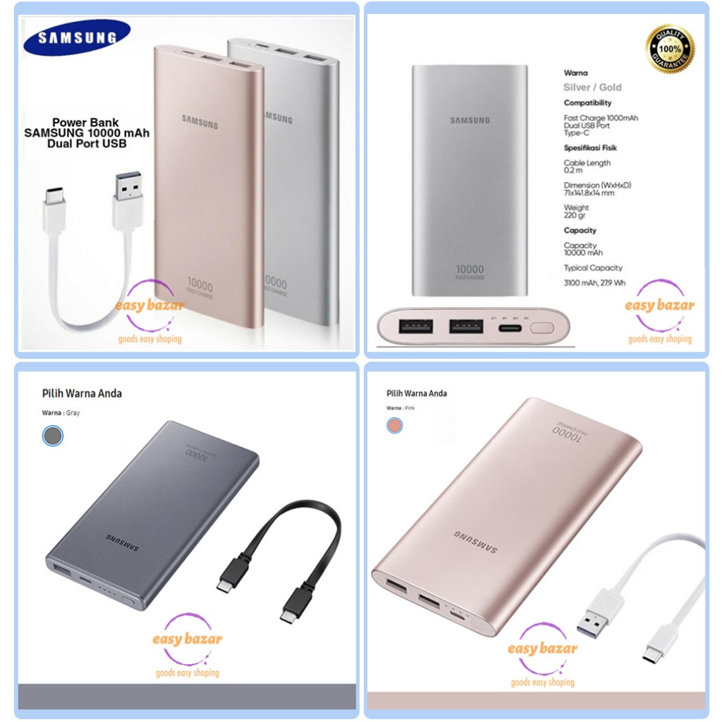 Power Bank Samsung 10000 Mah Type C Original 100℅