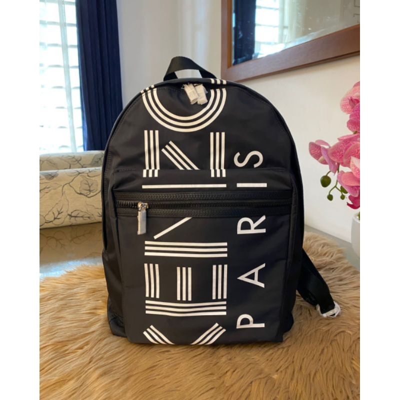 Kenzo Backpack Black Nylon Logo Kenzo Nwt Original