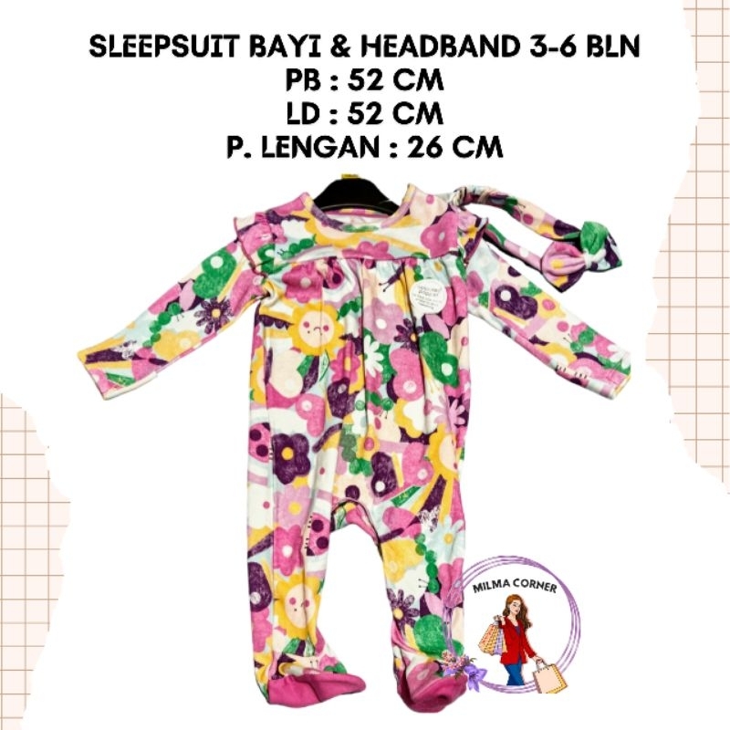 Mothercare Sleepsuit Bayi Perempuan 3-6 Bln