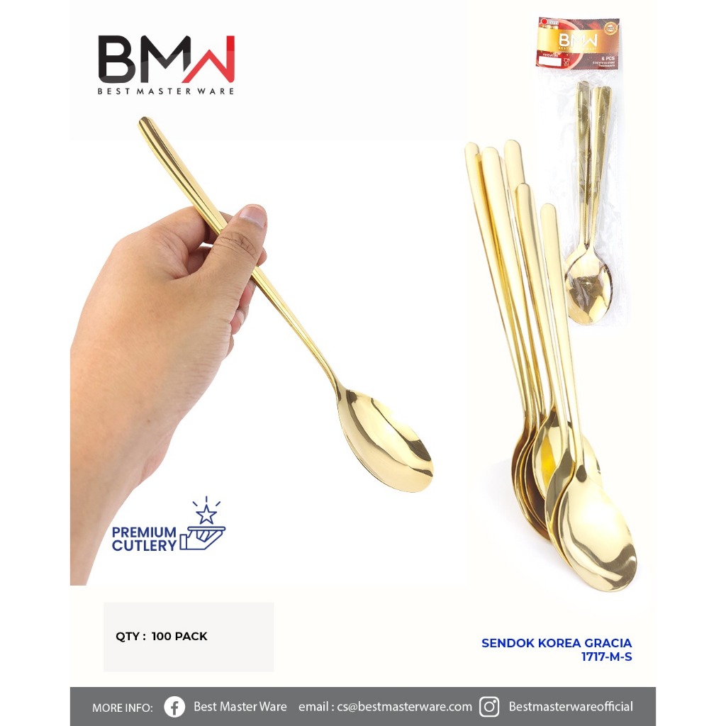 Sendok Garpu Korea Stainless Gold / Sendok Garpu Makan Gold / Sendok Garpu Makan Korea