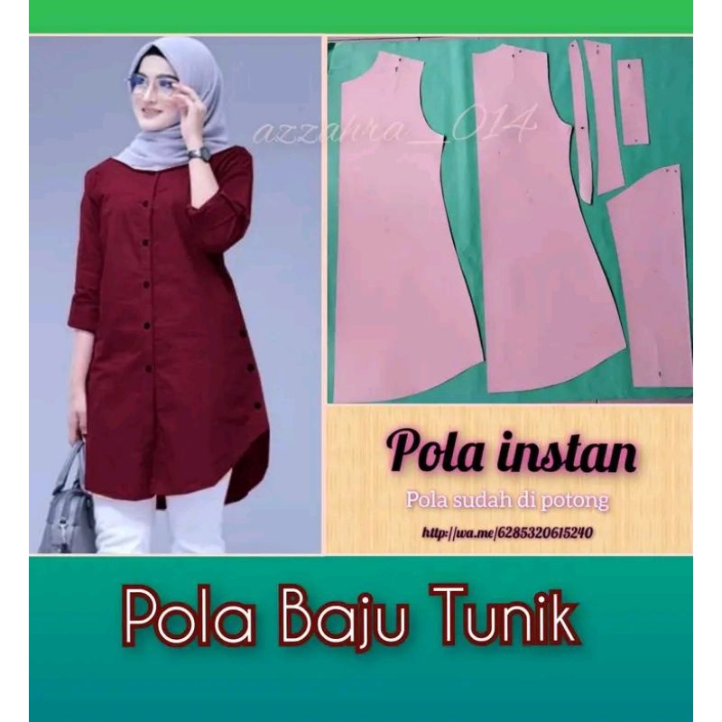 POLA DASAR TUNIK / POLA KEMEJA WANITA 4 zise