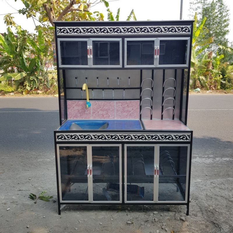 RAK KITCHEN SET ALUMUNIUM KACA MINIMALIS | KHUSUS DIYOGYAKARTA