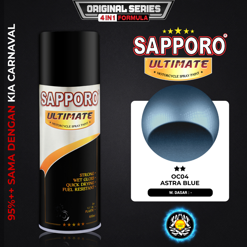 SAPPORO ULTIMATE OC04 ASTRA BLUE KIA CARNIVAL CAT SEMPROT 400 ML CAT MOTOR AEROSOL PYLOX BIRU TUA ME