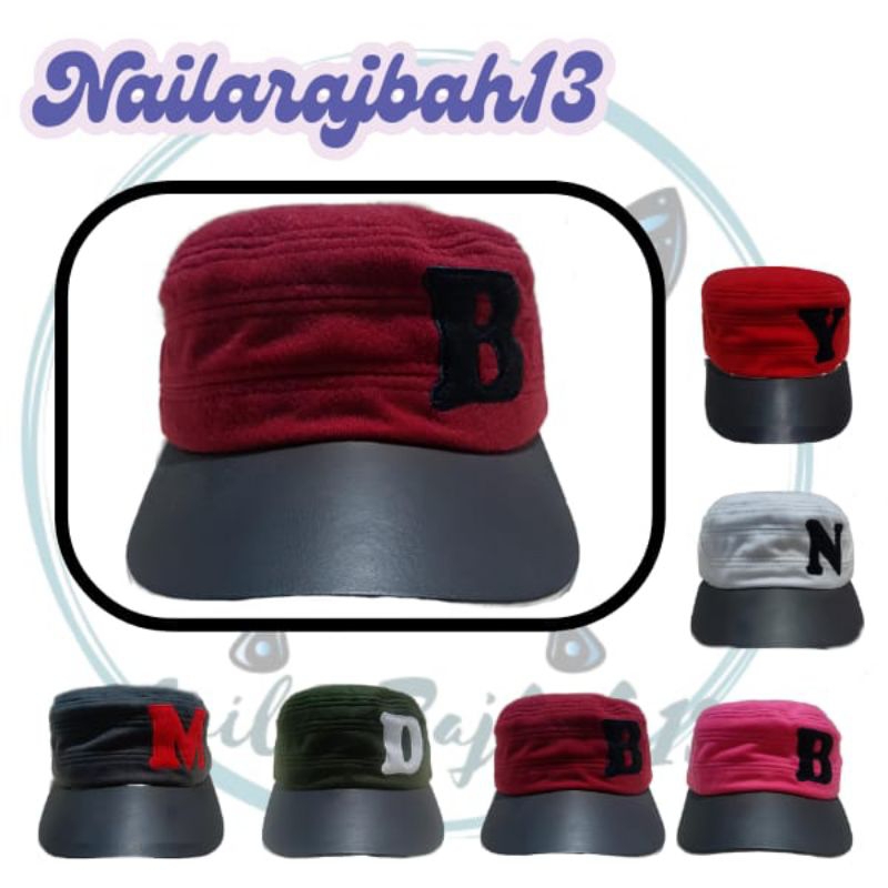 Topi Komando Pria Wanita Dewasa || Topi Ariel || Topi Komando custom Huruf Nama Inisial Bordier