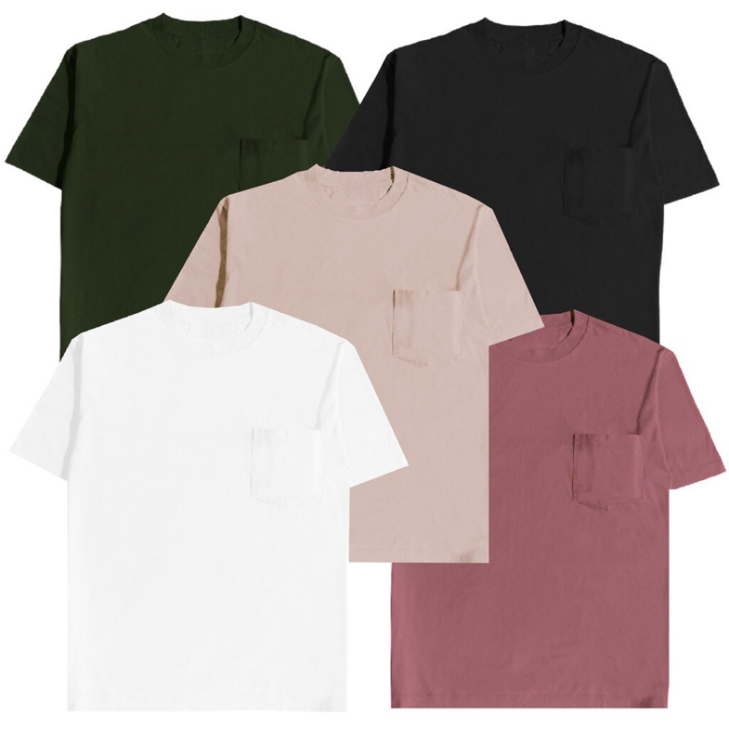 Kaos Pocket Oversize Cotton Combed 24s  - Kaos Polos Oversize Pocket