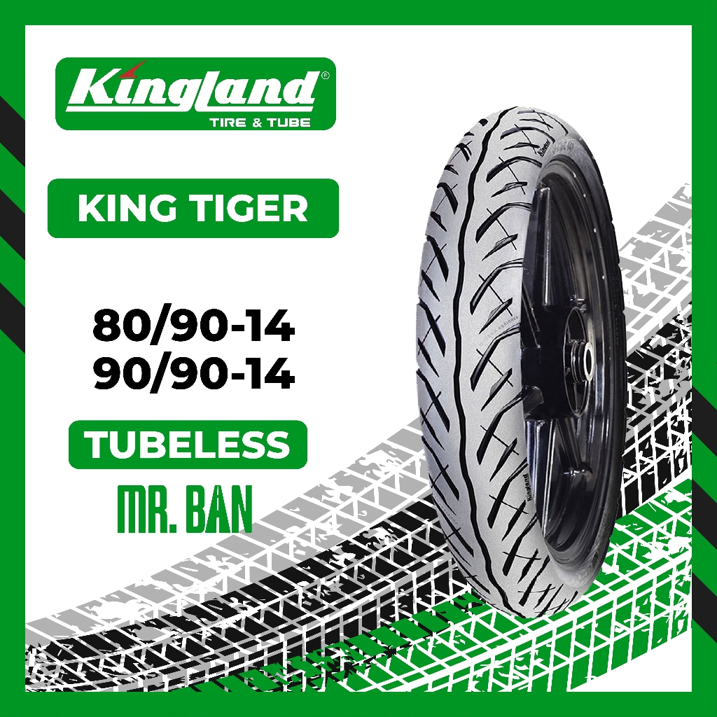 Paket Ban Luar Motor Matic Kingland King Tiger Ring 14 80/90 & 90/90 Tubeless TL