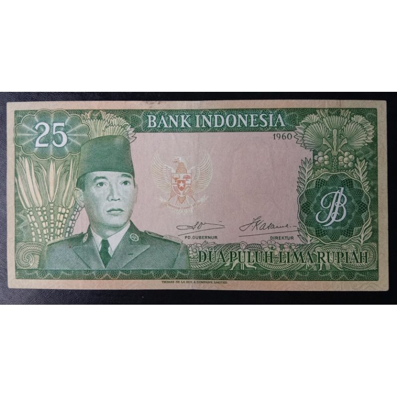 UANGKUNO 25 RUPIAH SUKARNO THN 1960