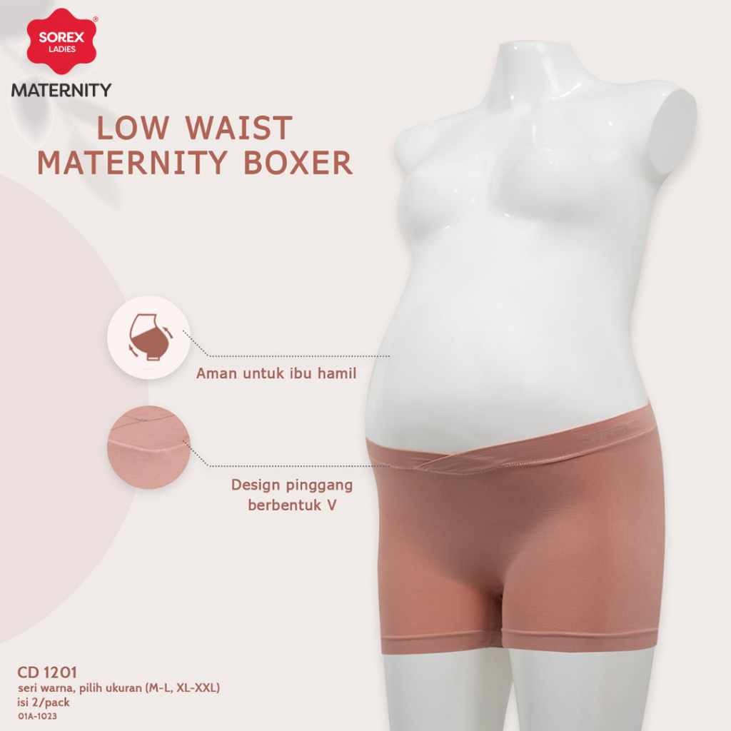 ( 2 Pcs ) Sorex Celana Dalam Wanita Hamil Low Waist Boxer Maternity Panty CD 1201