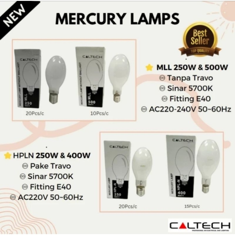 Lostnight_ Lampu Hpln 400W 400Watt Caltech 400 Watt Mercury Bola Lampu Jalan