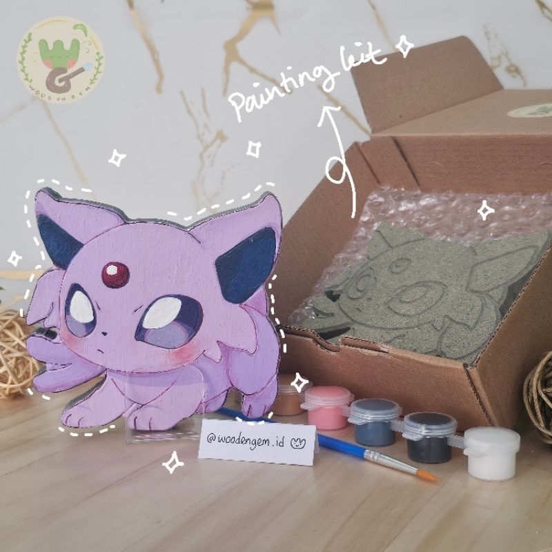 

DIY Wood Character Painting Mewarnai Melukis Mainan Edukatif Anak Hampers Souvenir Kayu Karakter Espeon | Woodengem | 11 cm