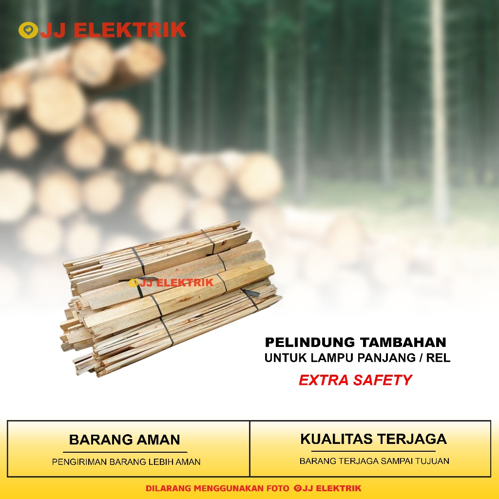 Kayu Pelindung Tambahan Untuk Lampu Panjang / Rel Lampu Sorot
