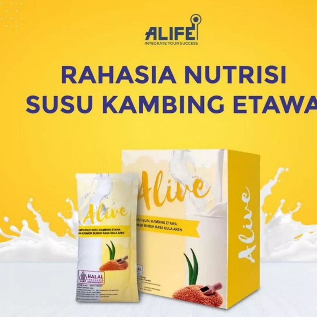 

ALIVE SUSU KAMBING ETAWA KRIMER RASA GULA AREN HARGA 1 BOX 10 SACHET 25 GR 100% ORIGINAL ALIFE SUSU KAMBING ETAWA