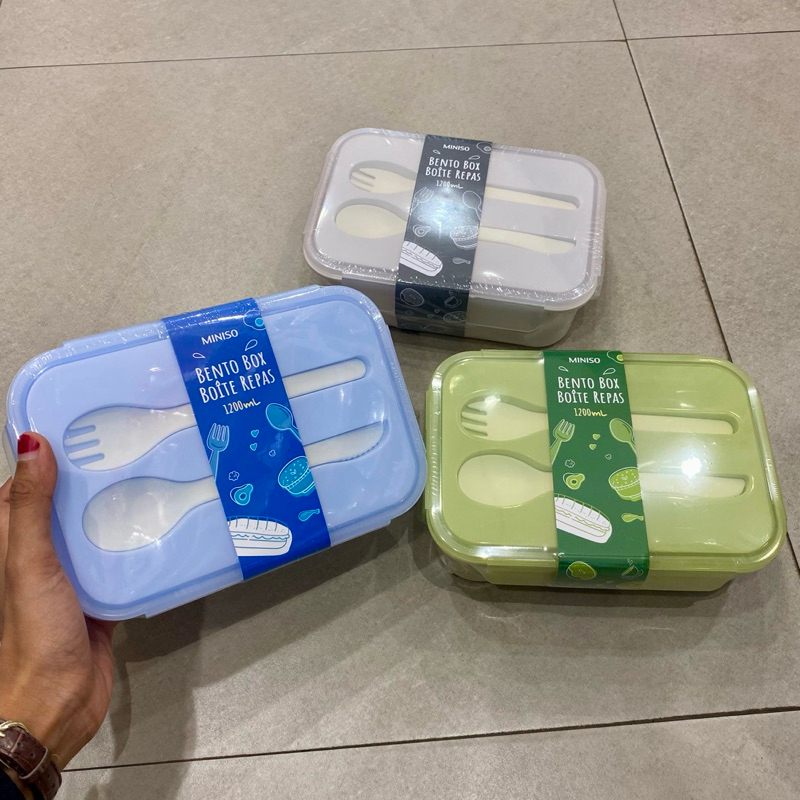 MINISO Large capacity Bento Box 1200ml / tepak makan kotak makan miniso / kotal bekal anak / set kot