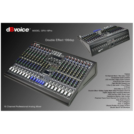 mixer audio 16 channel dbvoice dfx 16 pro original dfx 16pro