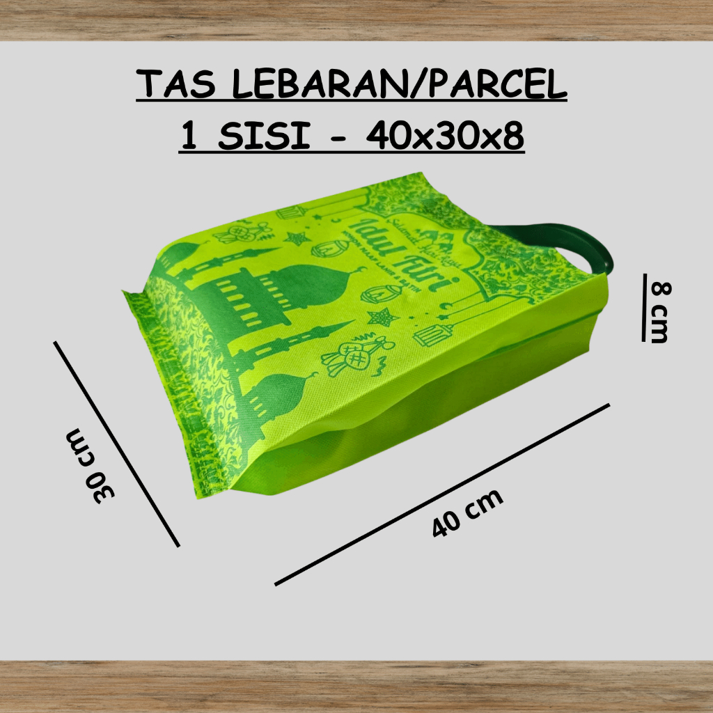 

(LUSINAN 12pcs) Goodie bag Lebaran 1 SISI 40x30x8- idul fitri- tas hampers lebaran