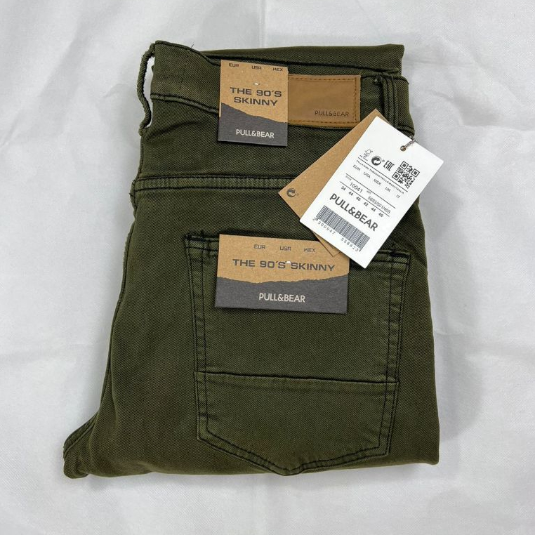 CELANA JEANS PRIA SKINNY STRETCH GREEN ARMY PnB HIJAU ARMY POLOS MELAR