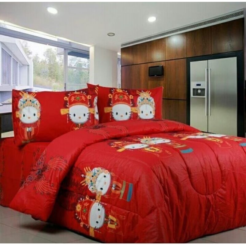 SPREI PREMIUM SUTERA ORGANIC  HELLO KITTY WEDDING SERIES UK.180x200x30 LIMITED EDITION