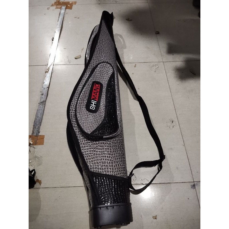 tas pancing mangkok model sisik kulit shimano lebar DB 100 120 cm tebal kaku