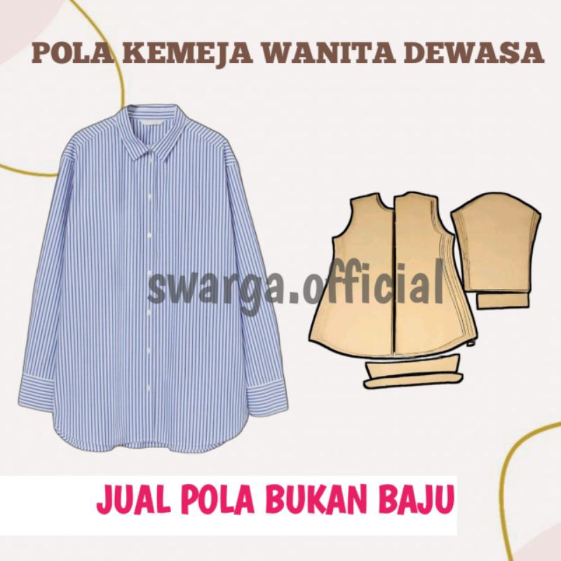 Pola Kemeja Tunik Wanita Dewasa